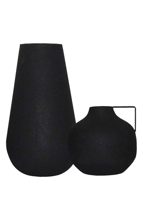 Renwil Roove Set of 2 Iron Vases in Black 