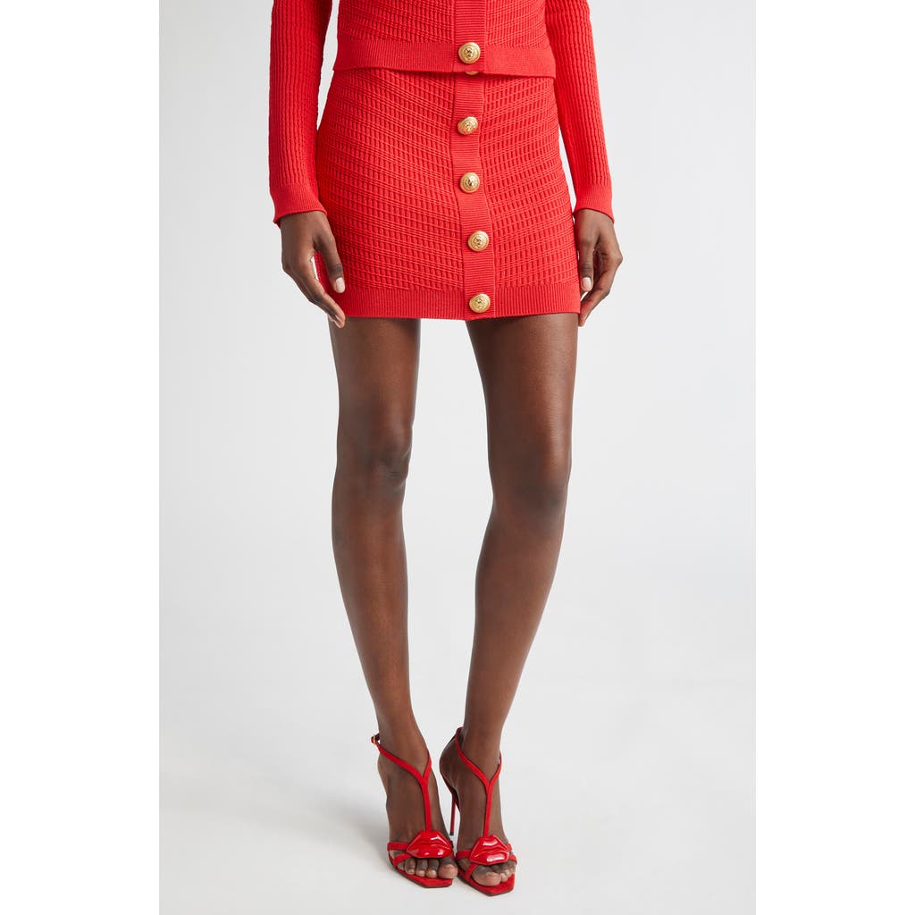 Balmain Knee-length Mini Skirt In Bright Red