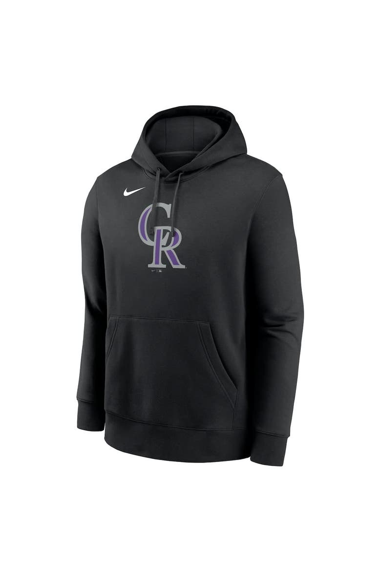 Men's Nike Black Colorado Rockies Logo Club Fleece Pullover Hoodie, Alternate, color, Black