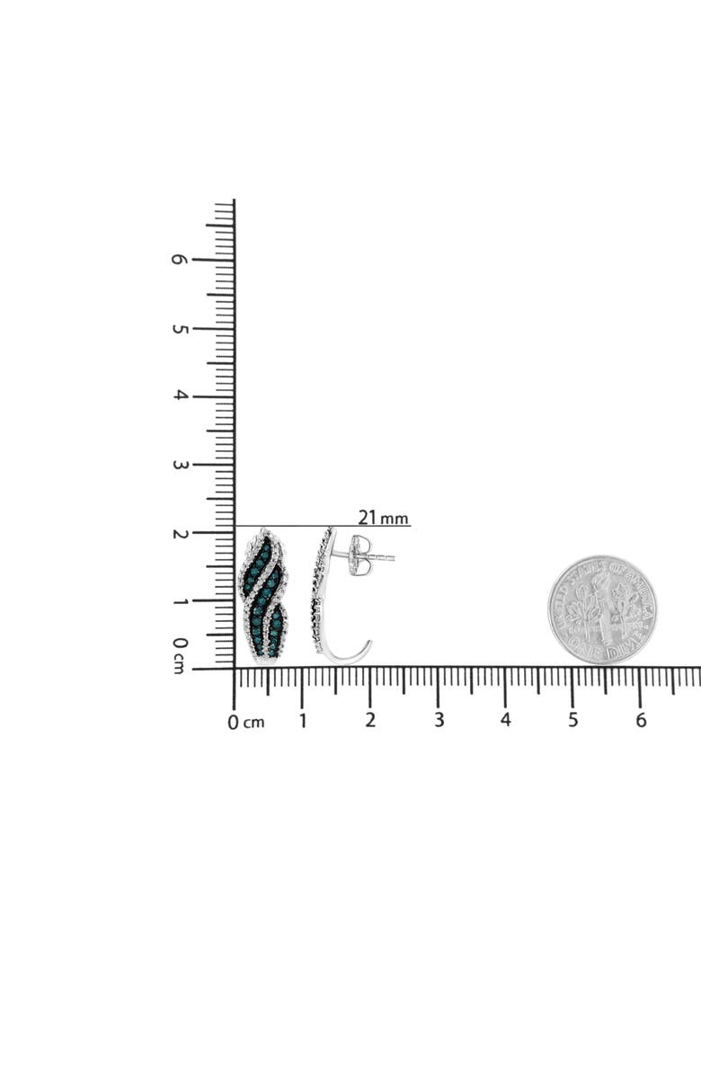 Haus of Brilliance Sterling Silver .5 ct. TDW Treated Blue Diamond Dangling Stud Earrings, Alternate, color, White