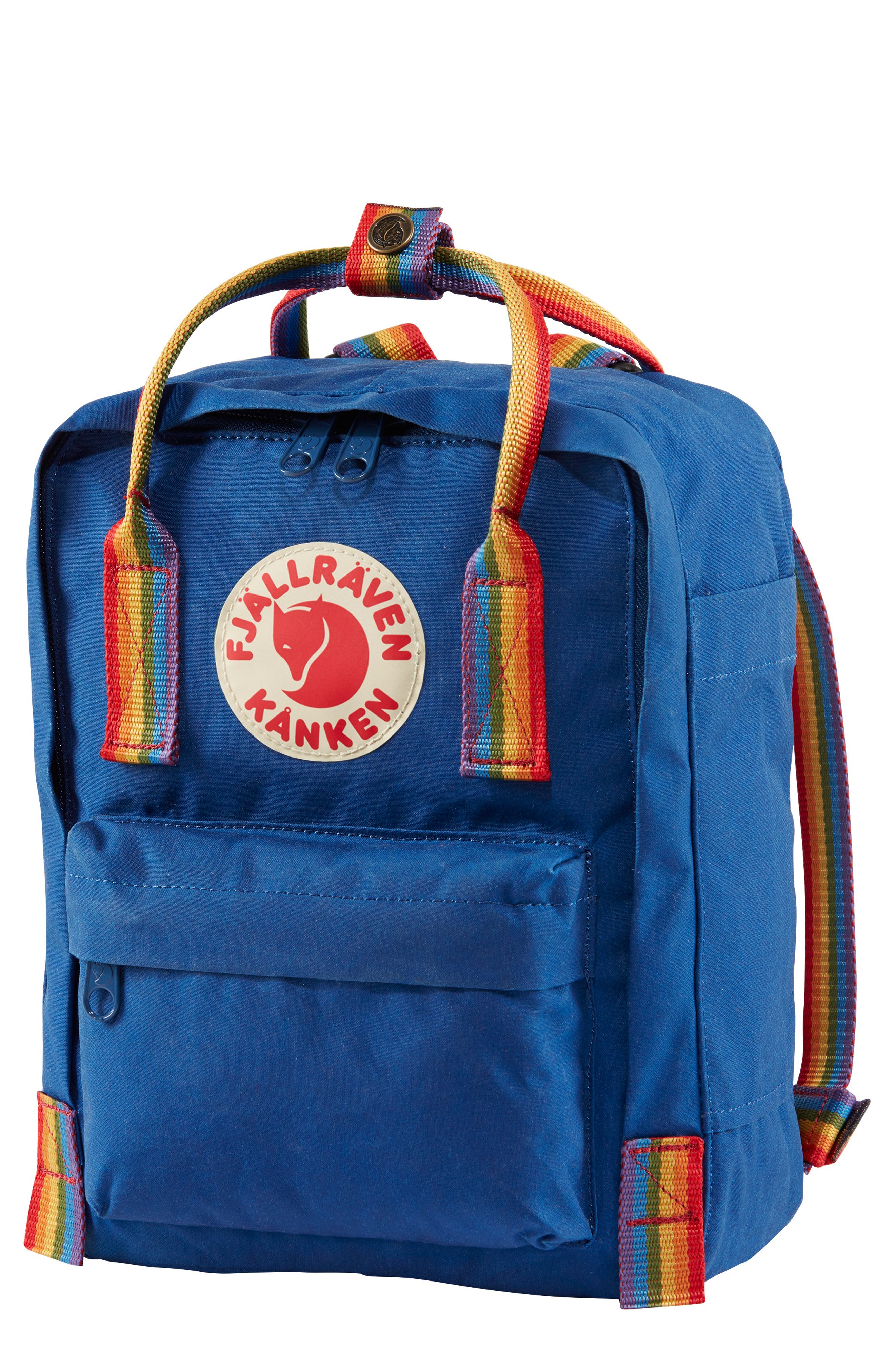 Mini Kånken Rainbow Water Resistant 13-Inch Laptop Backpack, Main, color, DEEP BLUE/ RAINBOW PATTERN
