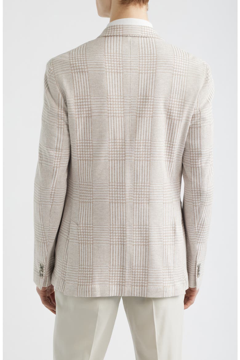 Prince of Wales Check Knit Cotton & Linen Sport Coat, Alternate, color, LIGHT BEIGE