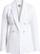 Anne Klein Double Breasted Linen Blend Blazer