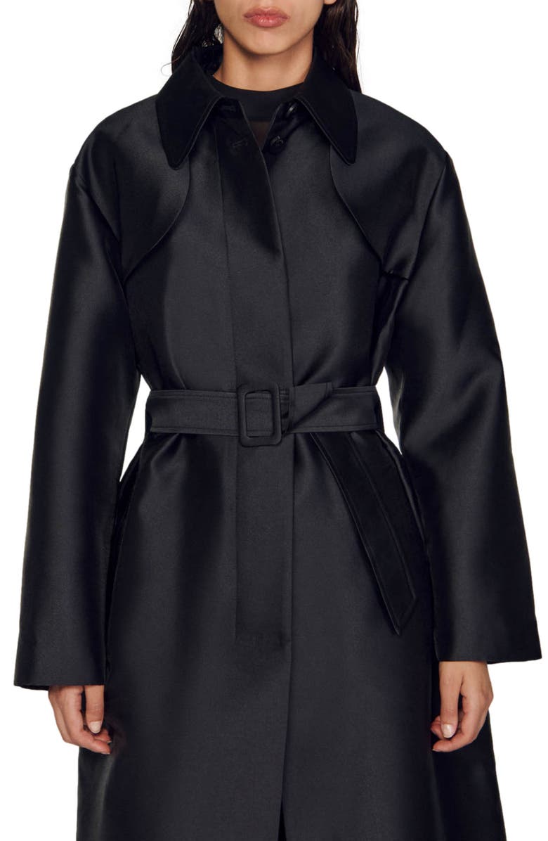 SANDRO Trench Coat, Alternate, color, 