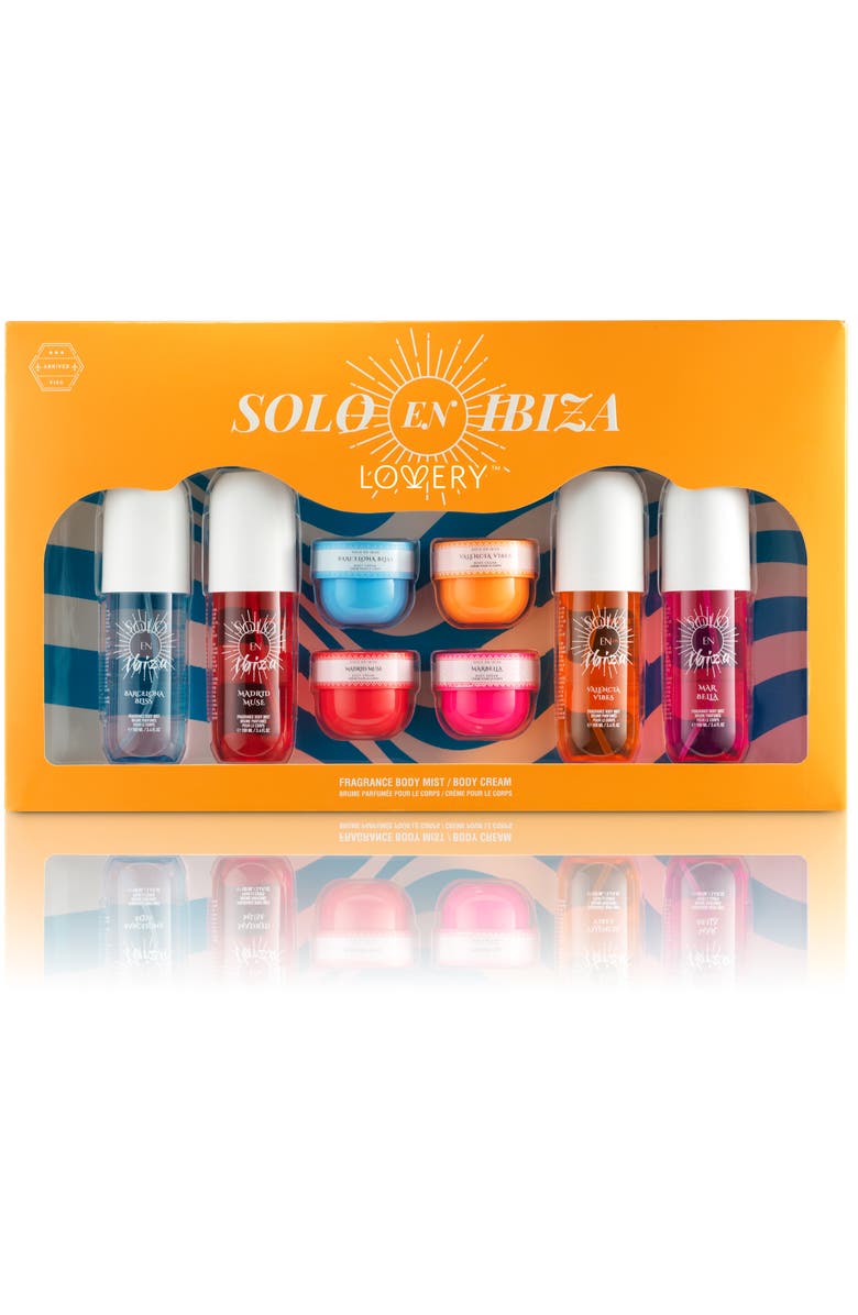 Lovery 8-Pc. Solo En Ibiza Body Mist And Cream Gift Set, Alternate, color, Red, Blue, Orange, Pink