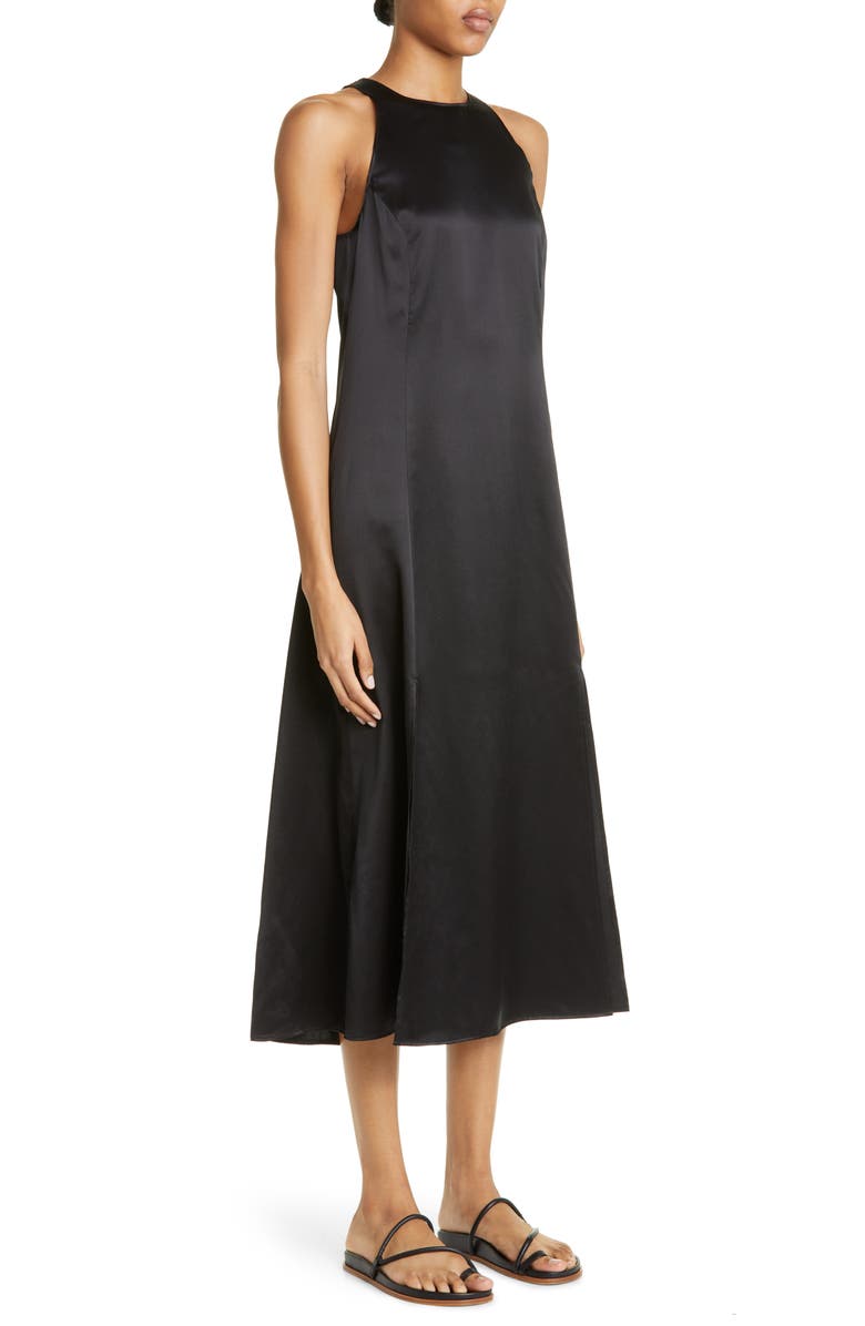 LOULOU DE SAISON Mina Sleeveless Silk Satin Midi Dress, Alternate, color, 