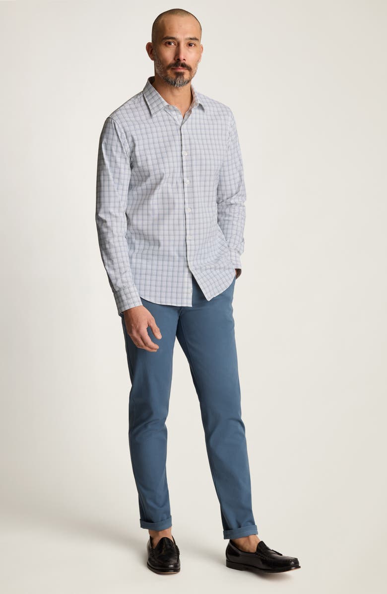 Bonobos Tech Slim Fit Windowpane Check Button-Up Shirt, Alternate, color, Orien Windowpane