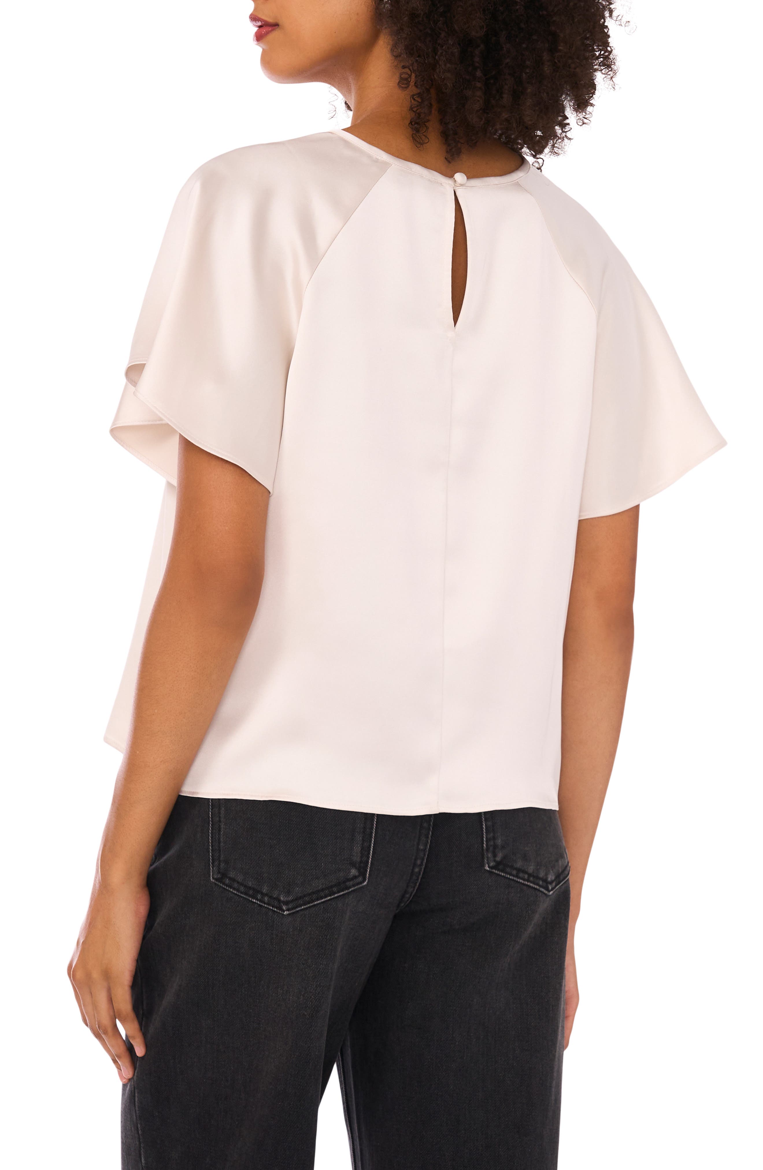 Raglan Short Sleeve Satin Top - image 2