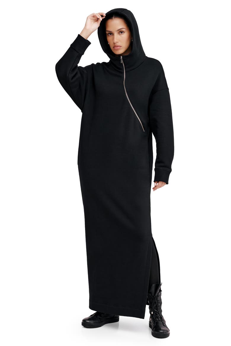 Pell Sweatshirt Dress, Alternate, color, BLACK