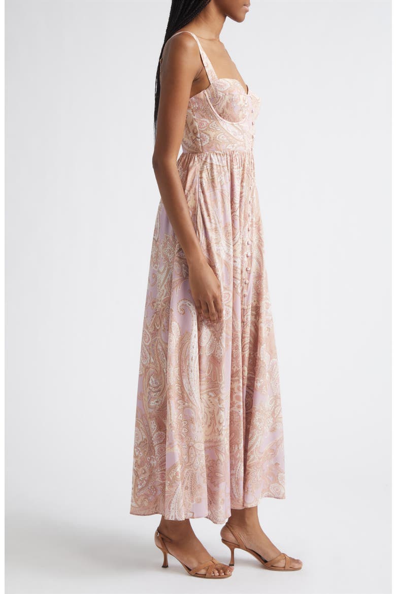 Rosette Paisley Print Maxi Dress, Alternate, color, MV/ MT TRAD PAISLEY