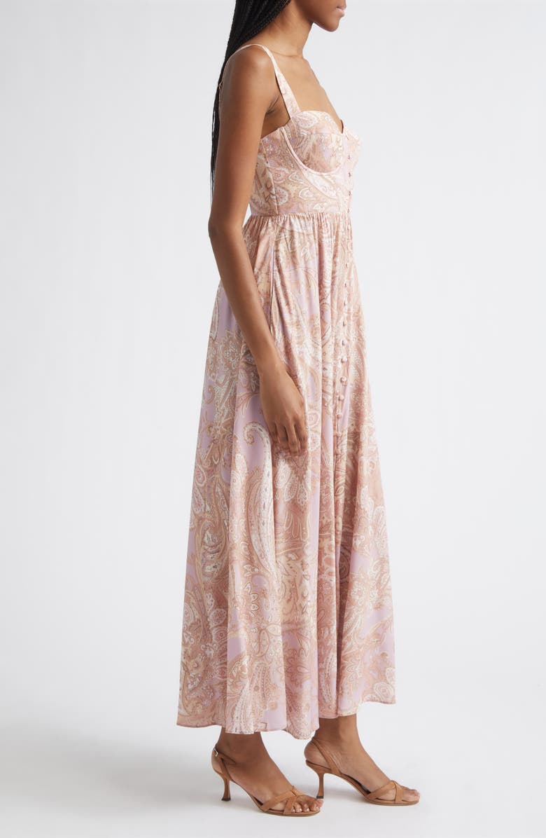 L'AGENCE Rosette Paisley Print Maxi Dress, Alternate, color, Mv/ Mt Trad Paisley