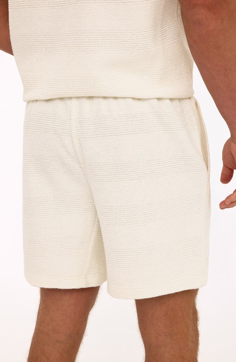 Threads 4 Thought Wayne Stripe Jacquard Terry Cloth Drawstring Shorts, Alternate, color, White