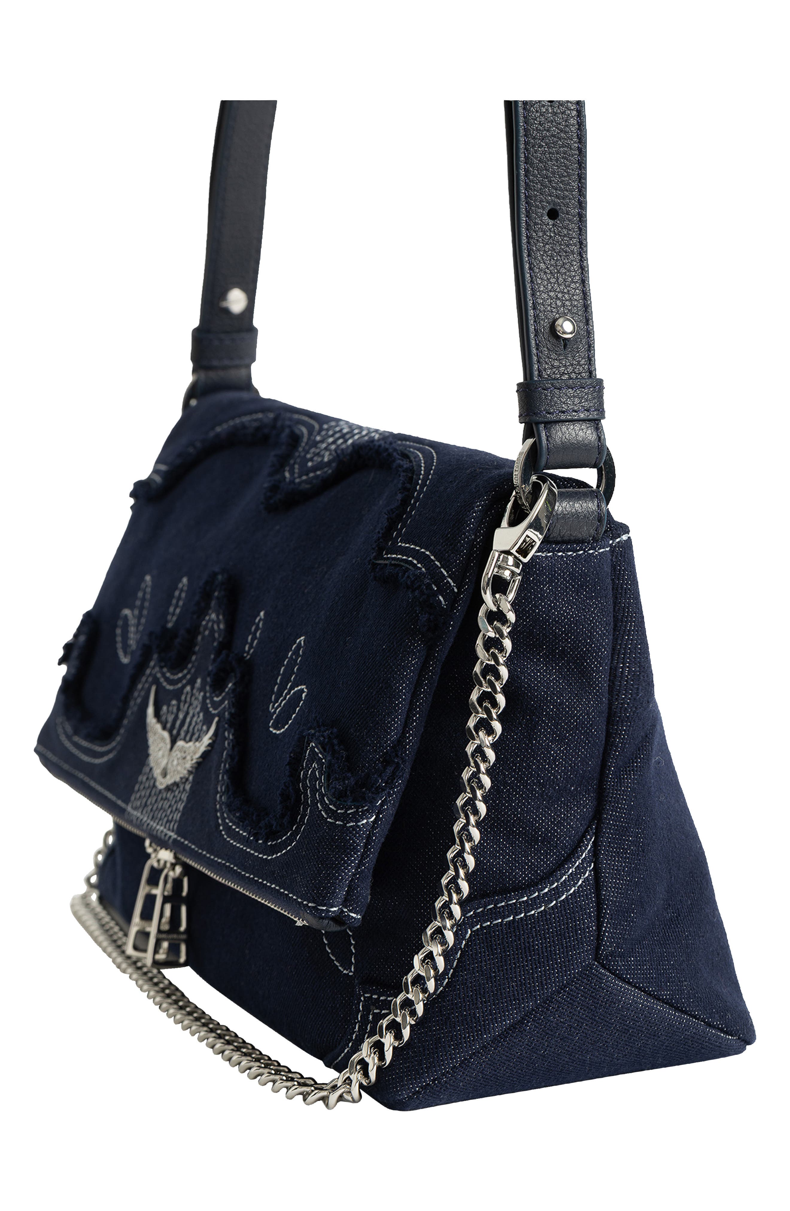 Rocky II Denim Crossbody Bag, Alternate, color, SILENT