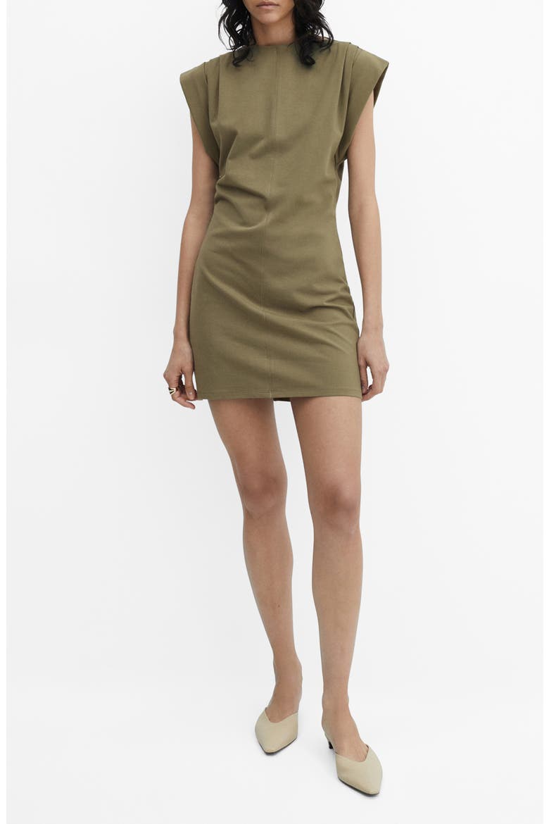 Dates Muscle Stretch Cotton T-Shirt Dress, Main, color, KHAKI GREEN