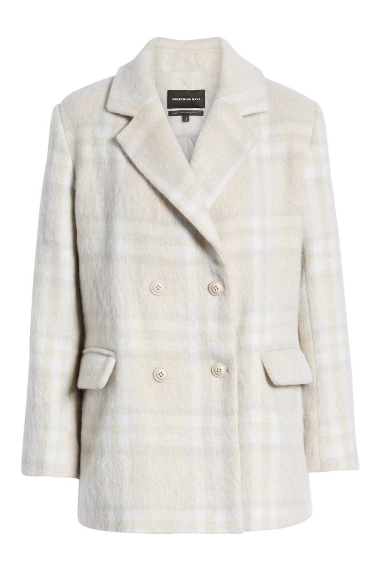 Double Breasted Plaid Jacket (Nordstrom Exclusive), Alternate, color, IVORY MULTI PLAID