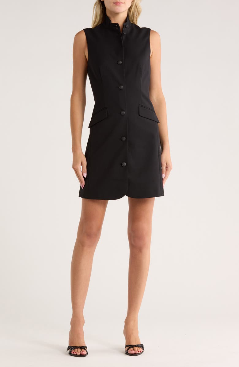 rag & bone Sadie Wool Blend Shift Dress, Main, color, Black