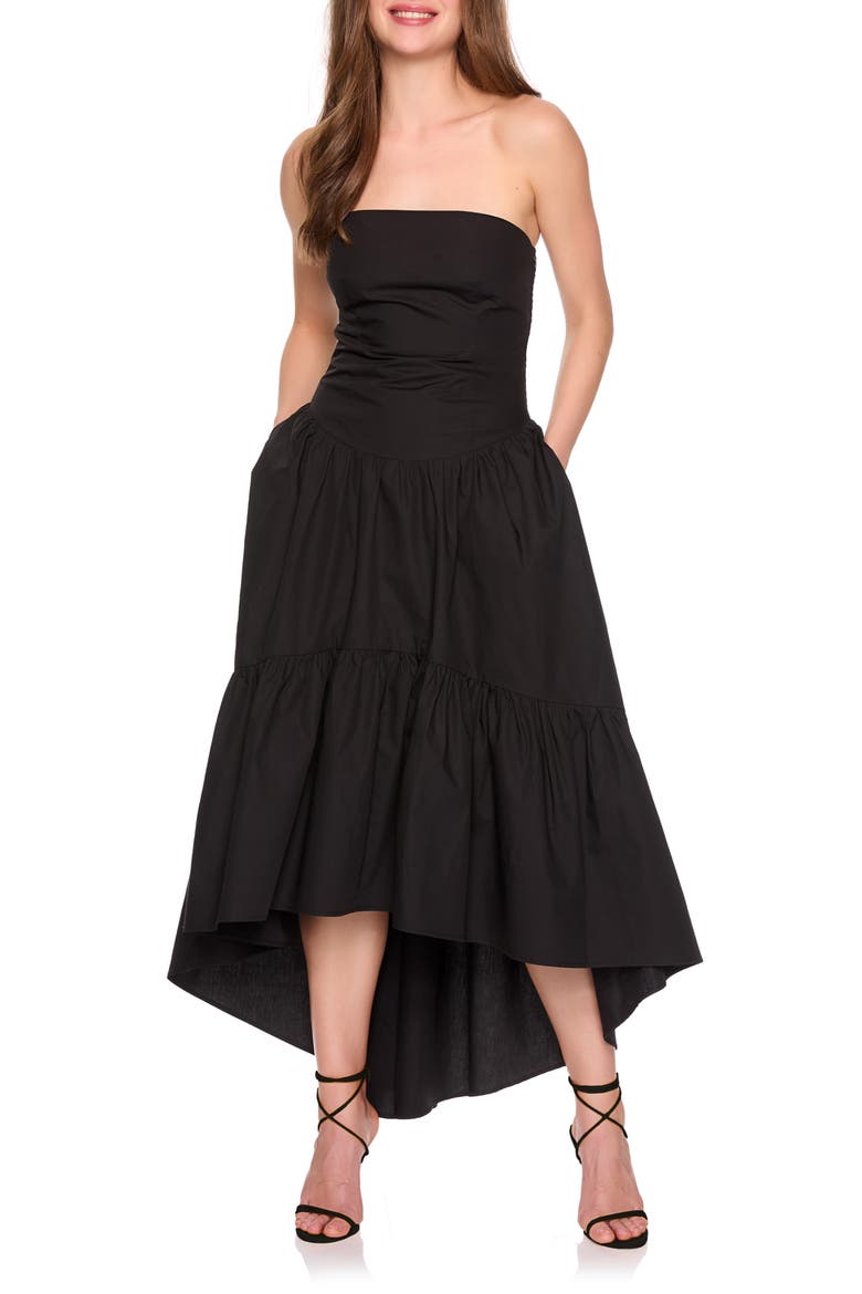 Poplin Tube High Low Dress, Main, color, BLACK