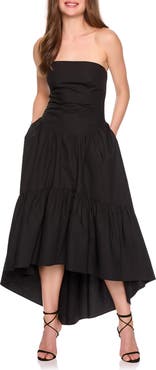 Susana Monaco Poplin Tube High Low Dress