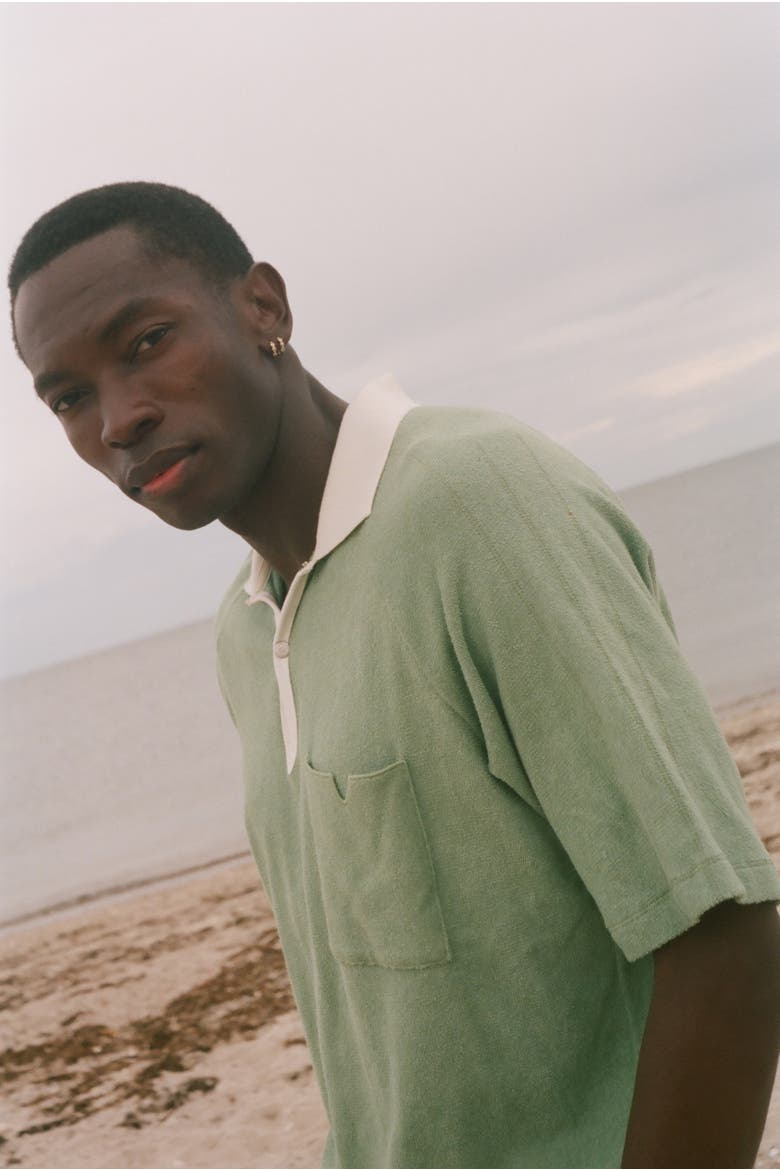 Raglan Terry Polo, Alternate, color, Green