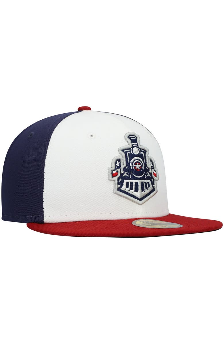 New Era Men's New Era White/Navy Round Rock Express Authentic Collection Team Alternate 59FIFTY Fitted Hat, Alternate, color, White