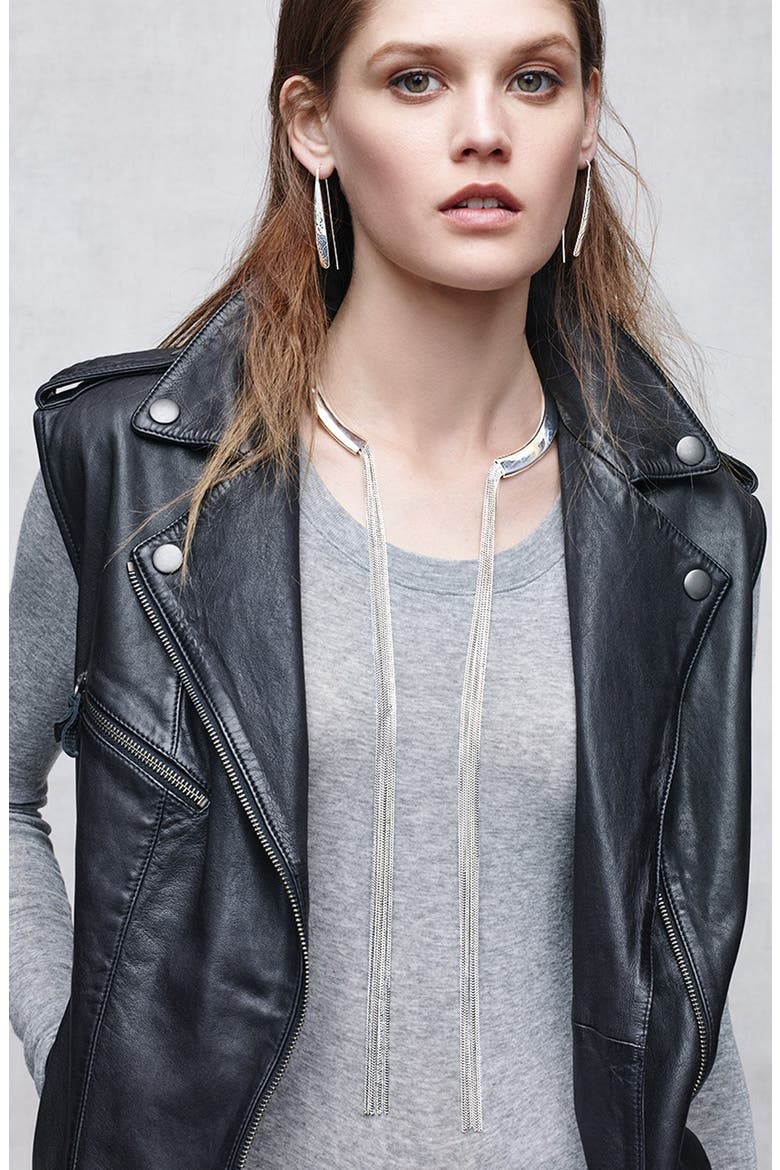 Fringe Collar Necklace, Alternate, color, SILVER