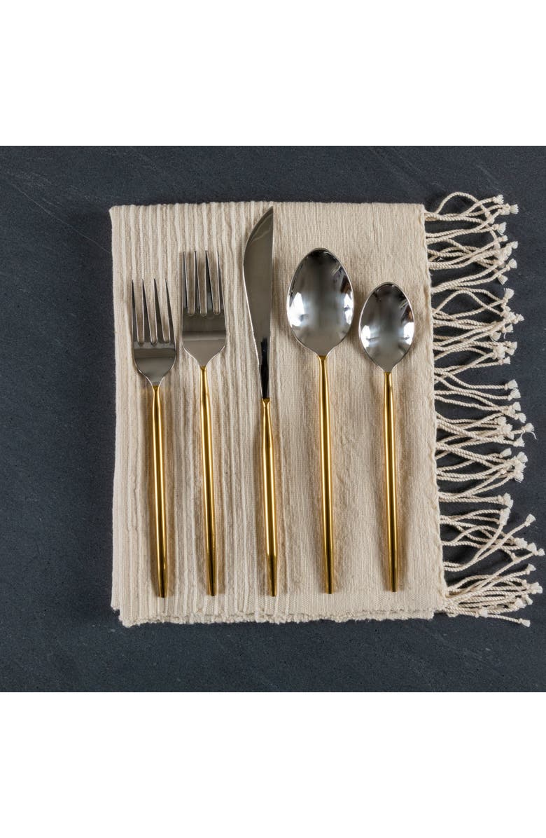 Be Home Sun and Moon Flatware Set, Alternate, color, Gold