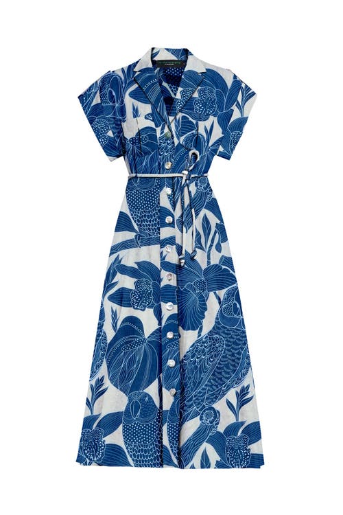 NO PISE LA GRAMA Guayaba Midi Dress in Canario Blue Print  product