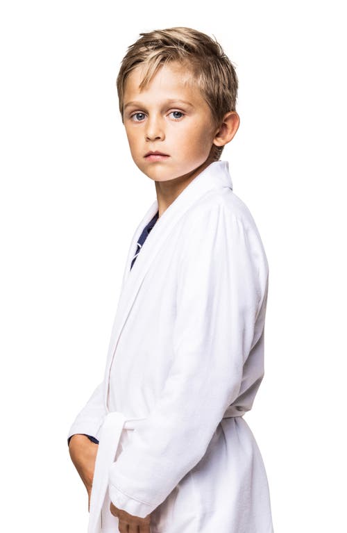 Petite Plume Kids' Flannel Robe In White
