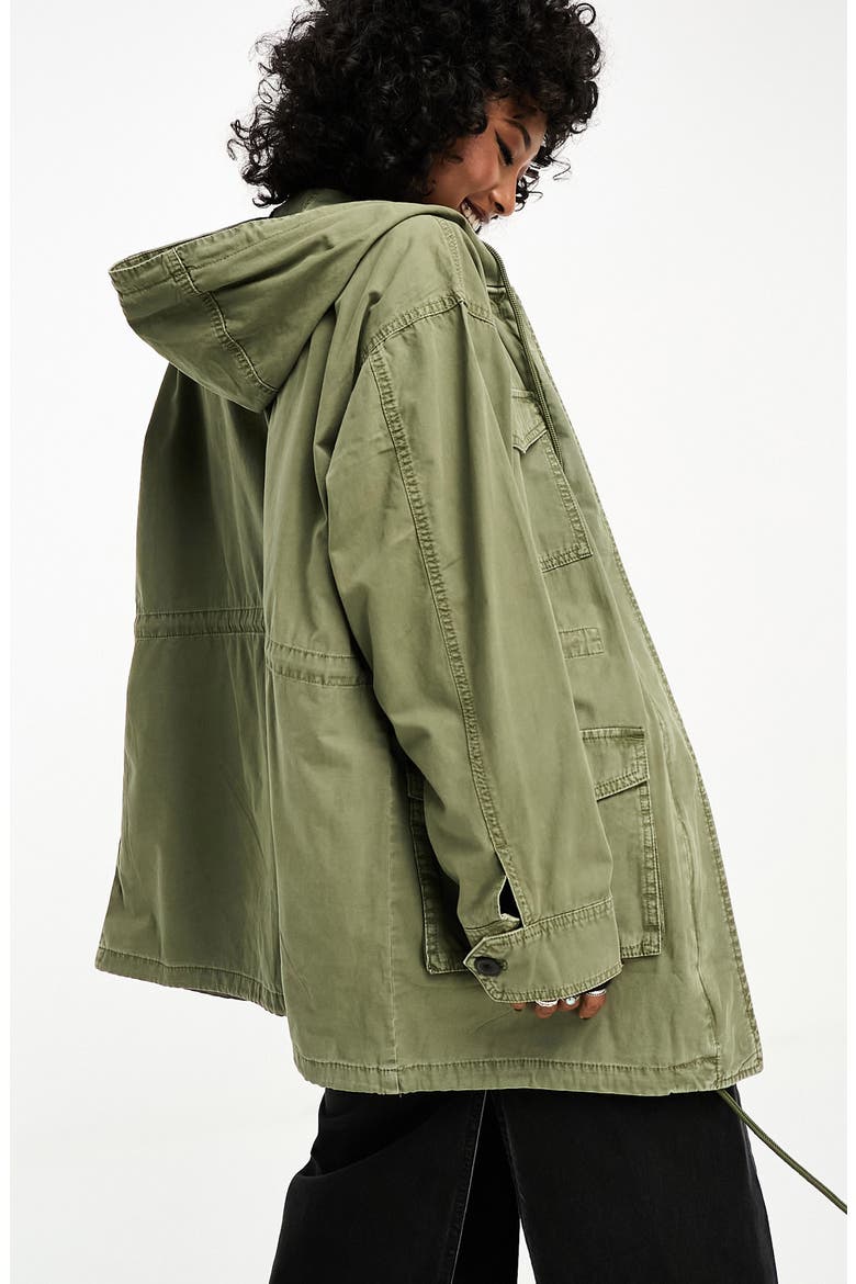 Hooded Cotton Twill Parka, Alternate, color, KHAKI