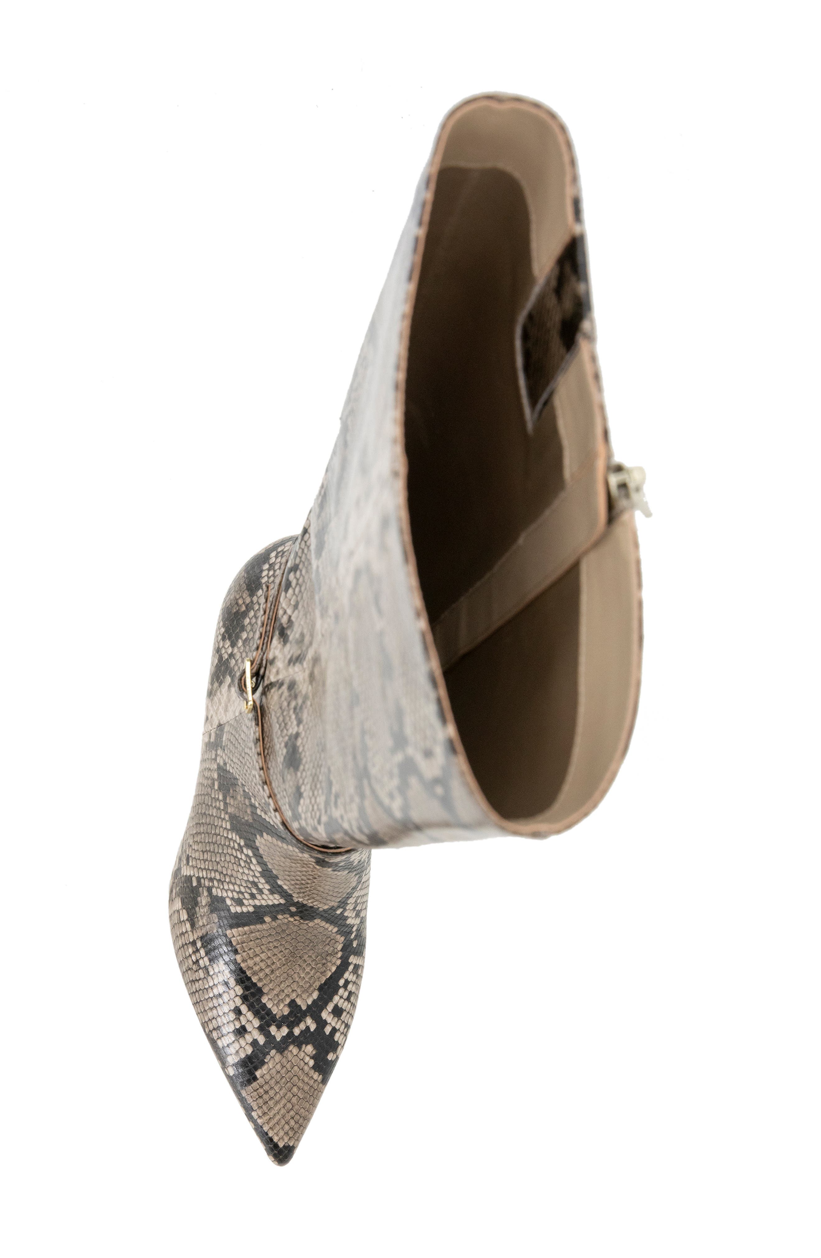 Kenneth Cole Utah Pointed Toe Knee High Boot, Alternate, color, Taupe Snake