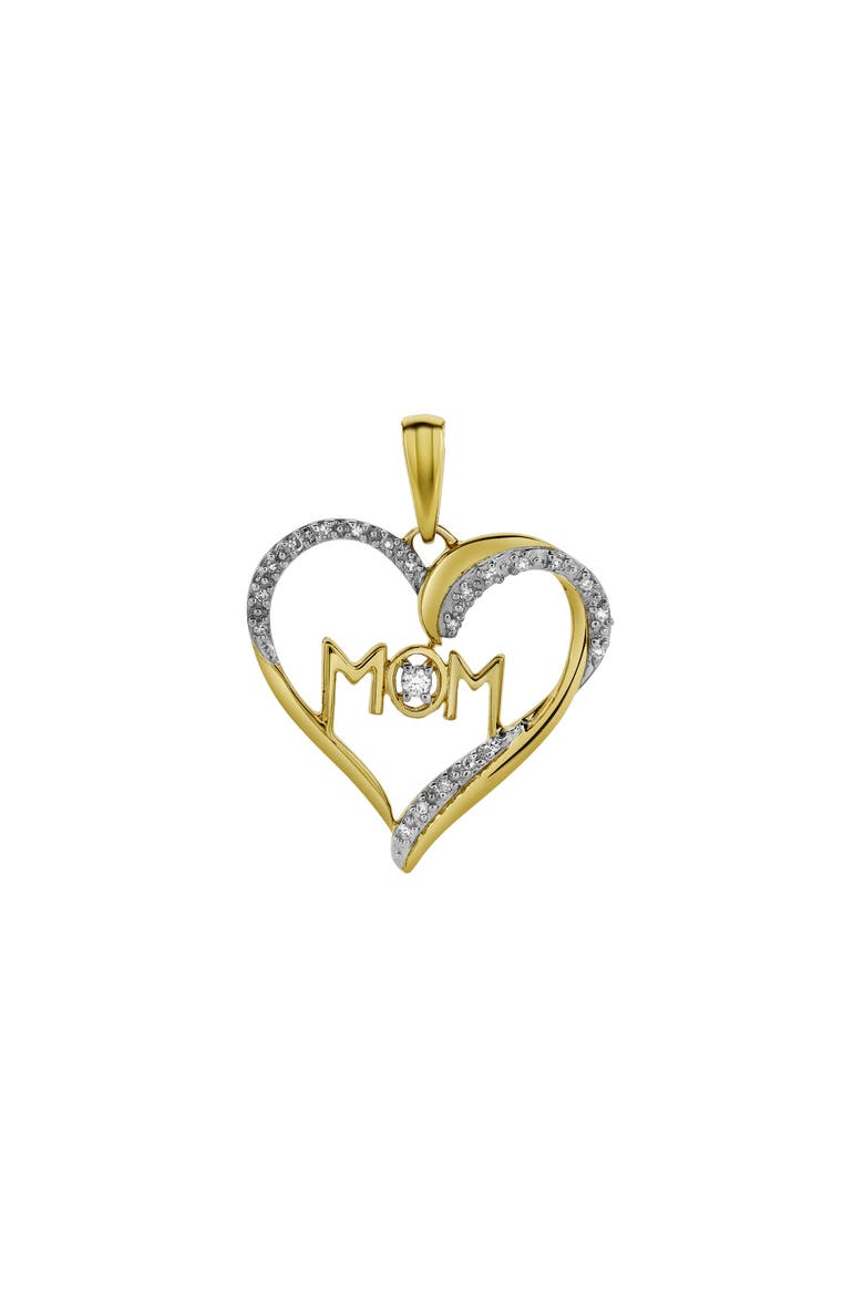 Infinity Heart Mom Diamond Pendant Necklace in 10K Yellow Gold, Alternate, color, 10K Yellow Gold