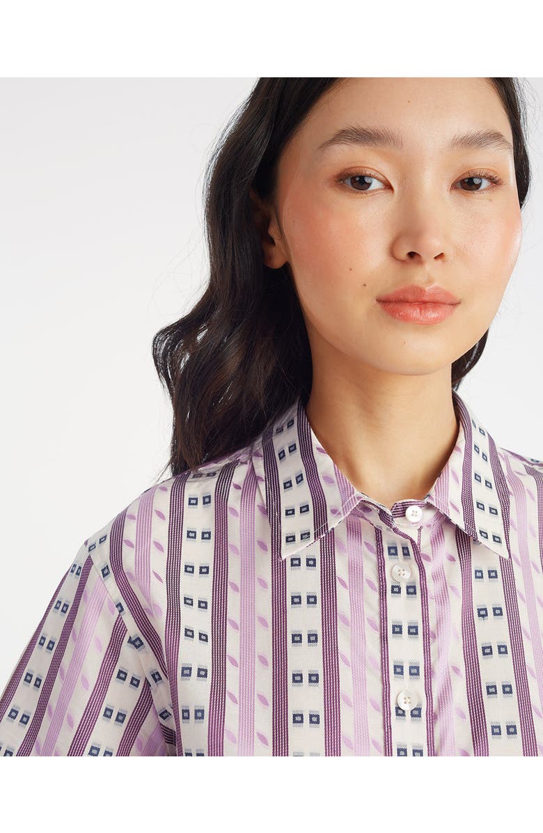 Draper James Short Sleeve Cropped Button Down, Alternate, color, 