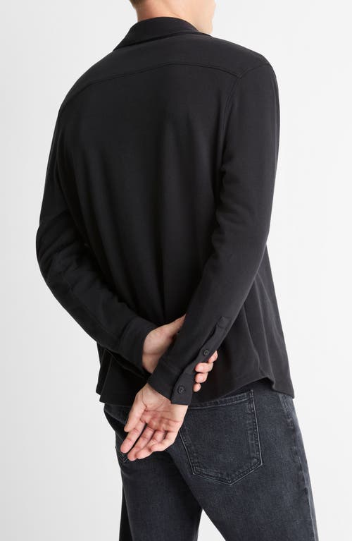 Vince Knit Button-up Shirt Jacket In Black