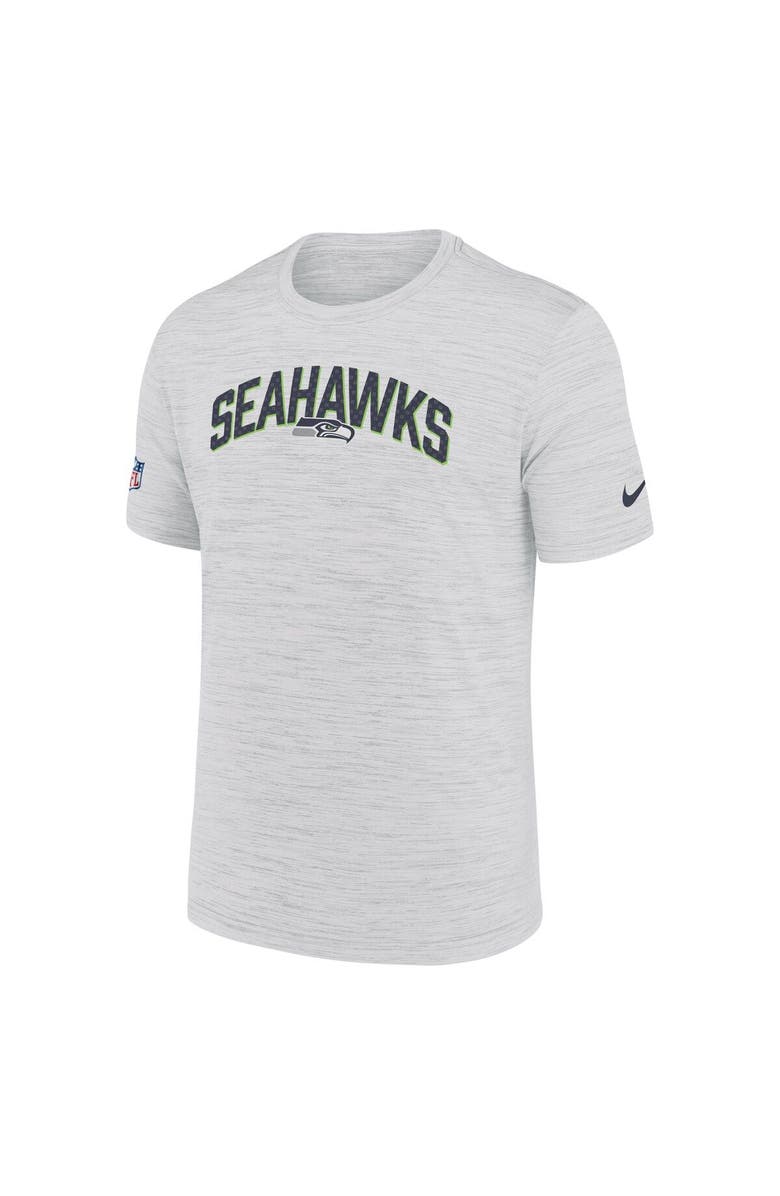 Nike Men's Nike White Seattle Seahawks Sideline Velocity Athletic Stack Performance T-Shirt, Alternate, color, 