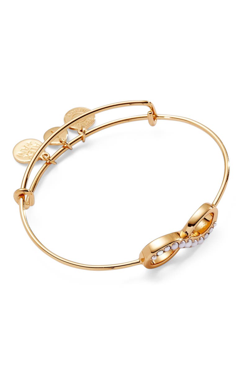 Alex and Ani Pearl Basics  Infinity Inline Bangle Bracelet, Main, color, 
