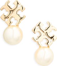 Tory Burch Moondance Faux Pearl & Icon Stud Earrings