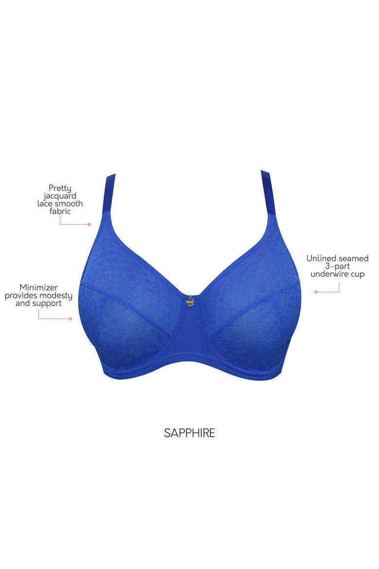 Enora Minimizer Bra, Alternate, color, Sapphire