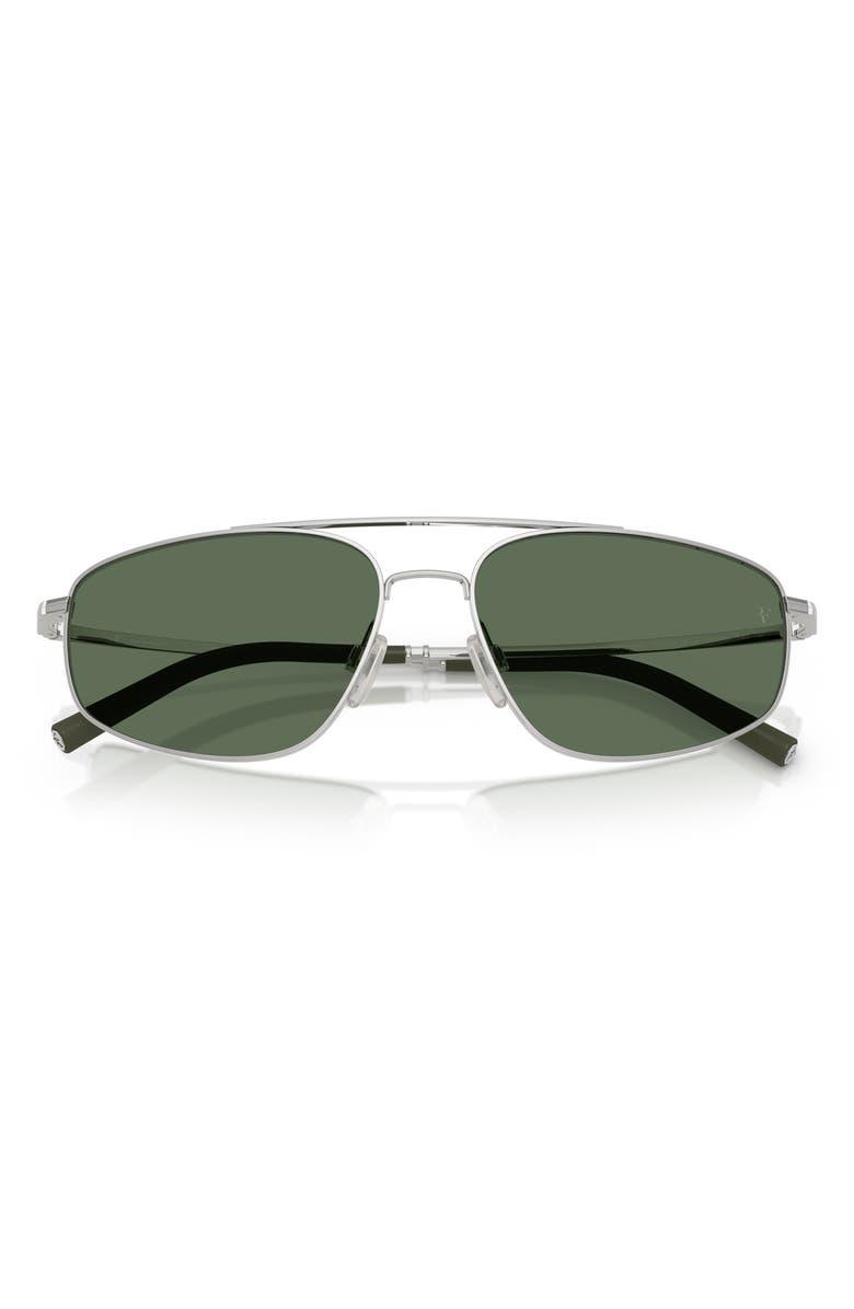 Oliver Peoples 59mm Polarized Pilot Sunglasses, Alternate, color, Silver / G-15 Polar