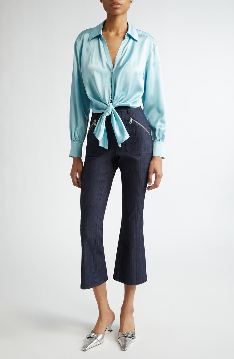 Cinq à Sept Mariana Long Sleeve Silk Button-Up Shirt, Alternate, color, 