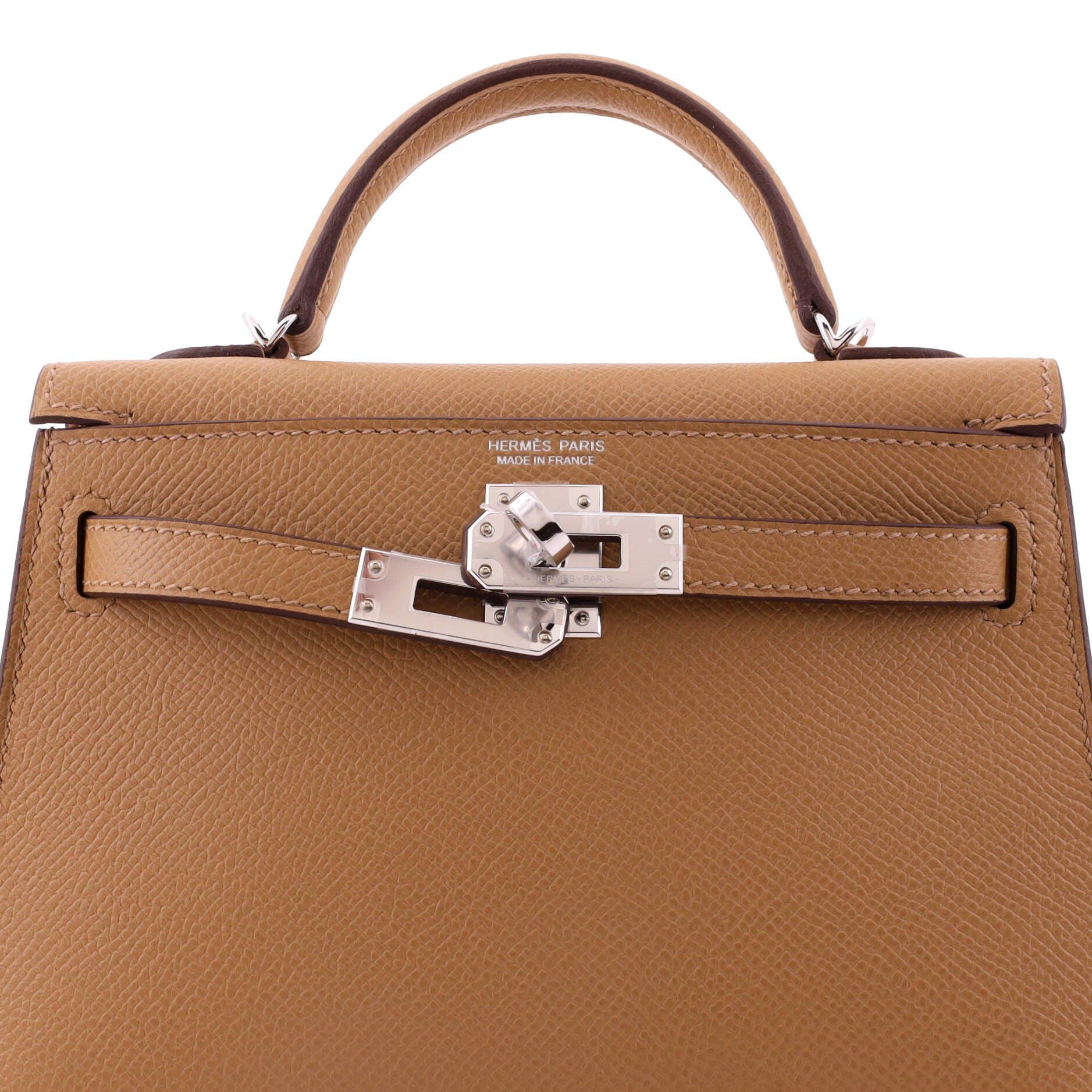 Kelly Mini II Bag Brown Epsom with Palladium Hardware 20, Alternate, color, Beige