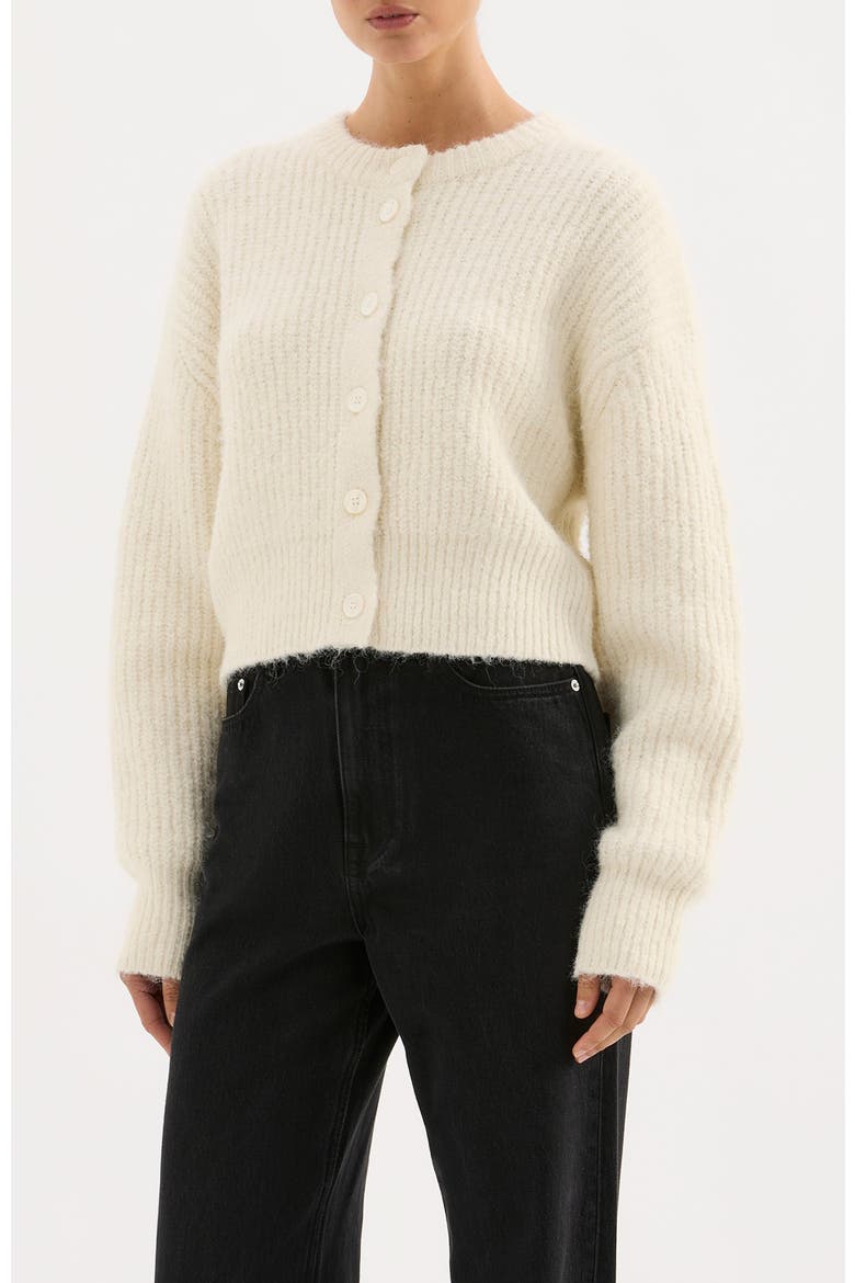 Nixon Cropped Cardigan, Alternate, color, Ivory