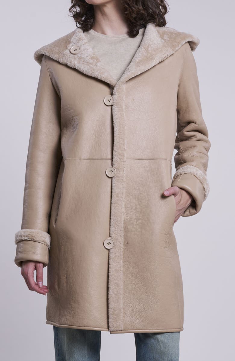 Blue Duck Reversible Genuine Shearling Jacket, Alternate, color, Beige