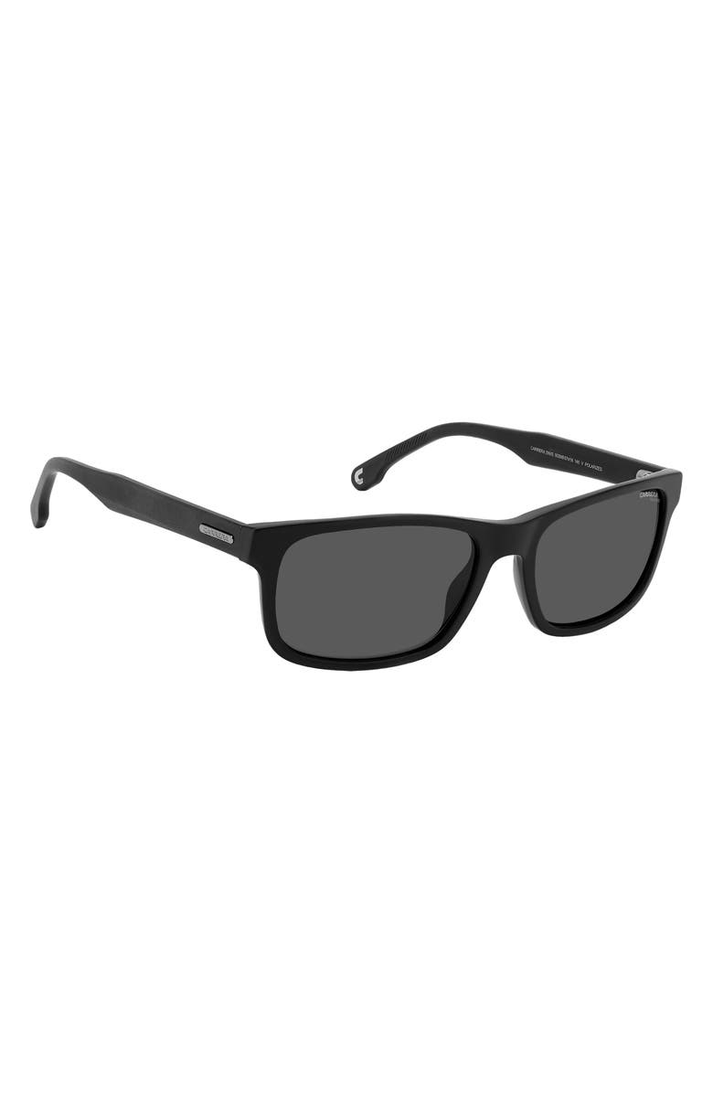 Carrera Eyewear 57mm Rectangular Sunglasses, Alternate, color, Black