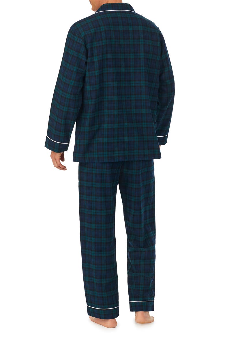 Plaid Flannel Pajamas, Alternate, color, BLUE/GRN
