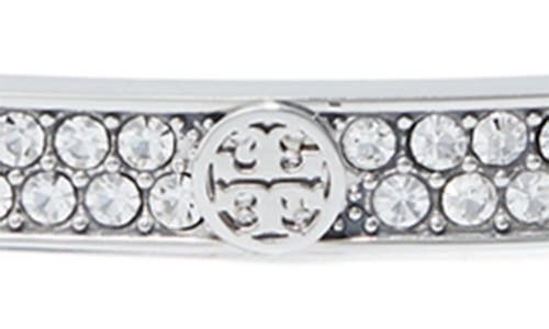 Tory Burch Miller Pavé Hinge Bracelet In Silver