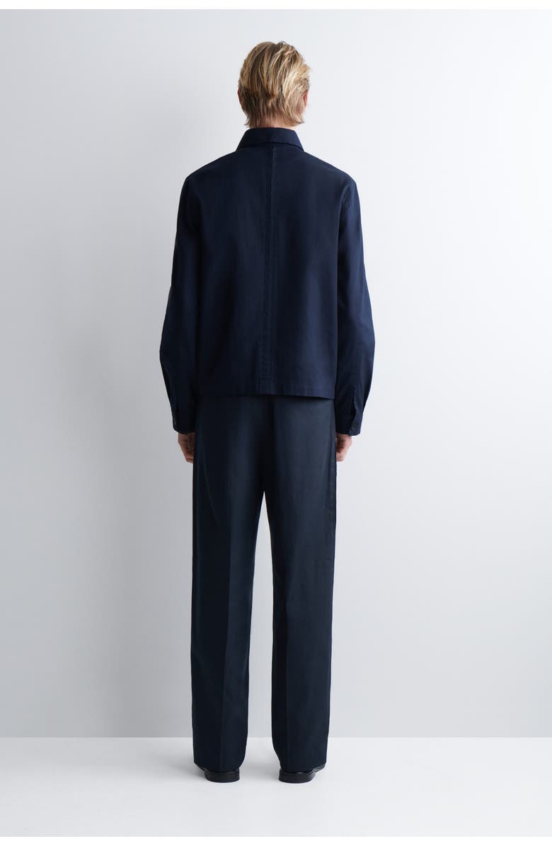 COS Cotton-Linen Relaxed-Fit Straight-Leg Pants, Alternate, color, Navy