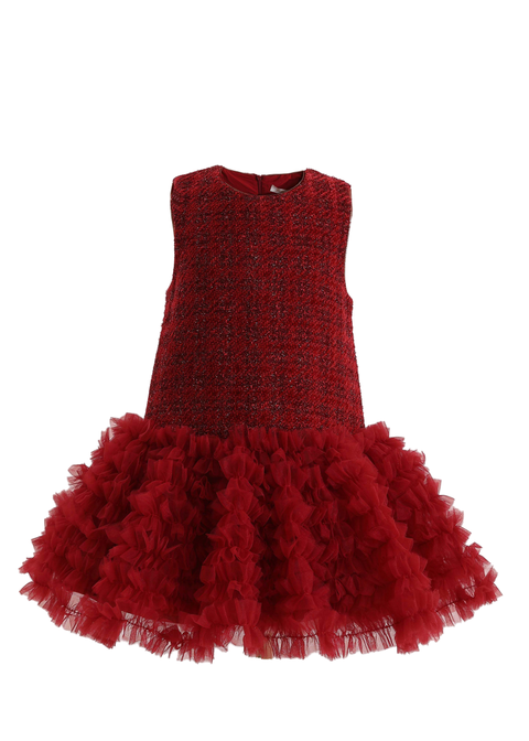 Tweed & Tulle Ruffle Dress (Toddler, Little Kid & Big Kid)