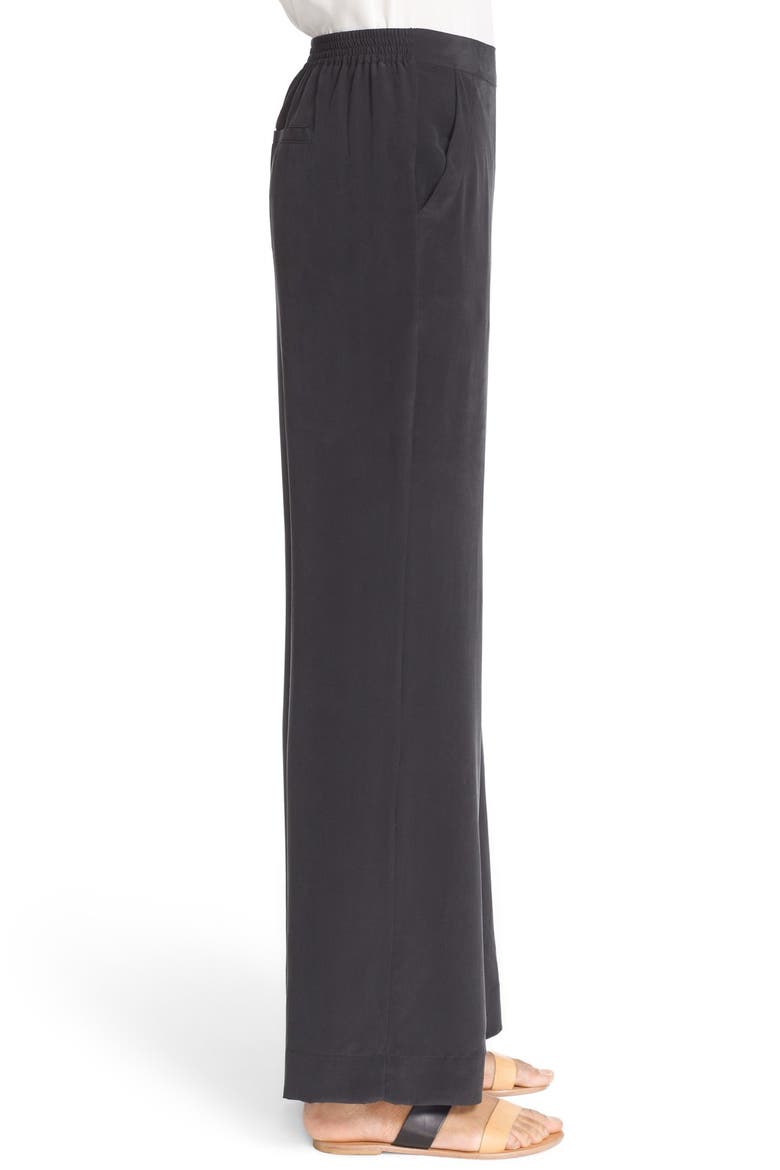 'Zinga' Silk Pants, Alternate, color, CAVIAR