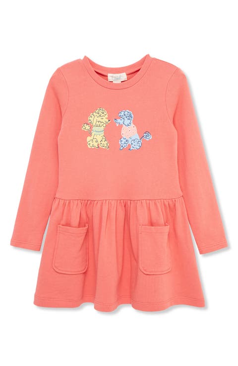 Kids' Pup Friends Long Sleeve French Terry Sweatshirt Dress (Toddler, Little Kid & Big Kid)