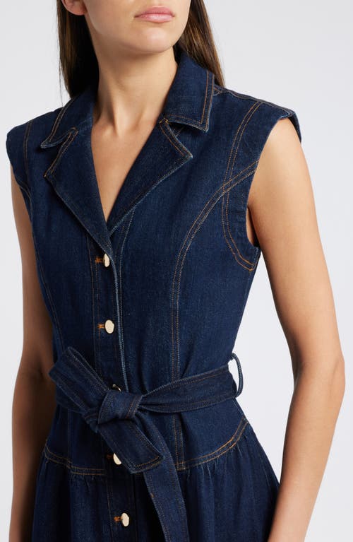 Adelyn Rae Sleeveless Denim Midi Dress In Navy Denim